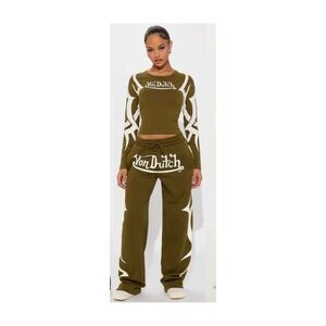 Von Dutch Olive Green Women's Pants & Jumpsuit Set(new)
